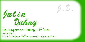 julia duhay business card